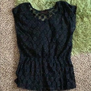 Black blouse w/silver traced circles